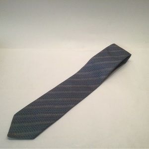 Vtg  Liebert Mens Necktie Blue Grey Subtle Stripe 100% Silk 3.5 Wide 53” Length